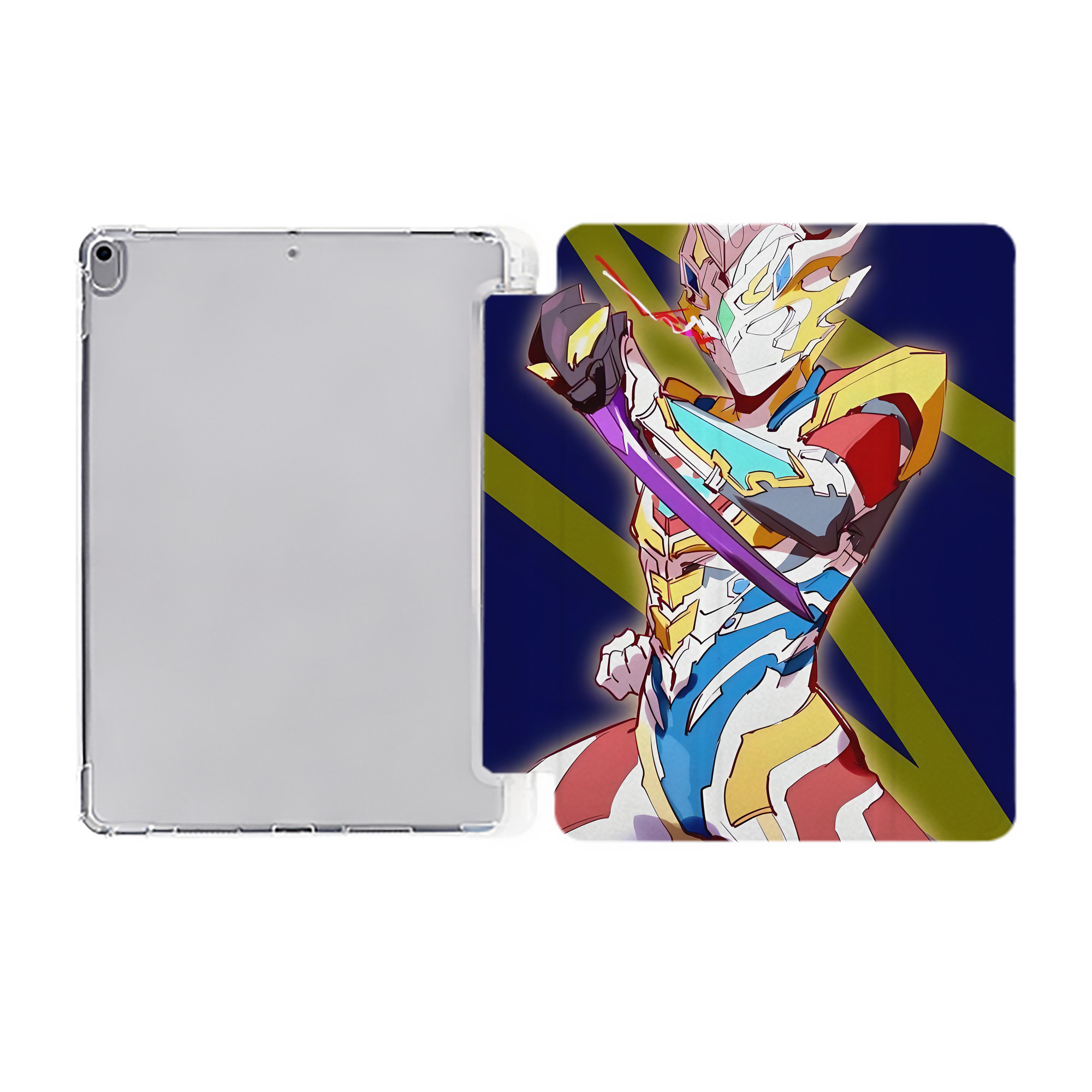 （画像用） ウルトラマン Ultraman IPad ケース ペン収納付き 三つ折りスタンド PUレザー×シリコン 対応機種9.5/10.5/10.9インチ